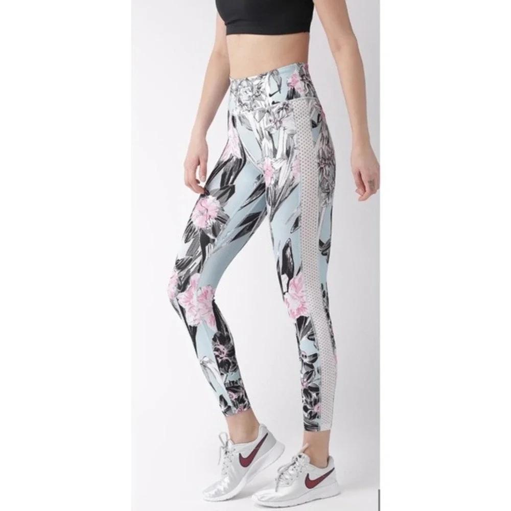 2/$30 Nike Dri-Fit Blue Pink Floral All In‎ Hyper Femme Leggings Pants Small